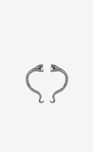 MARRAKECH PERLE serpent ear jewelry in silver-toned tin